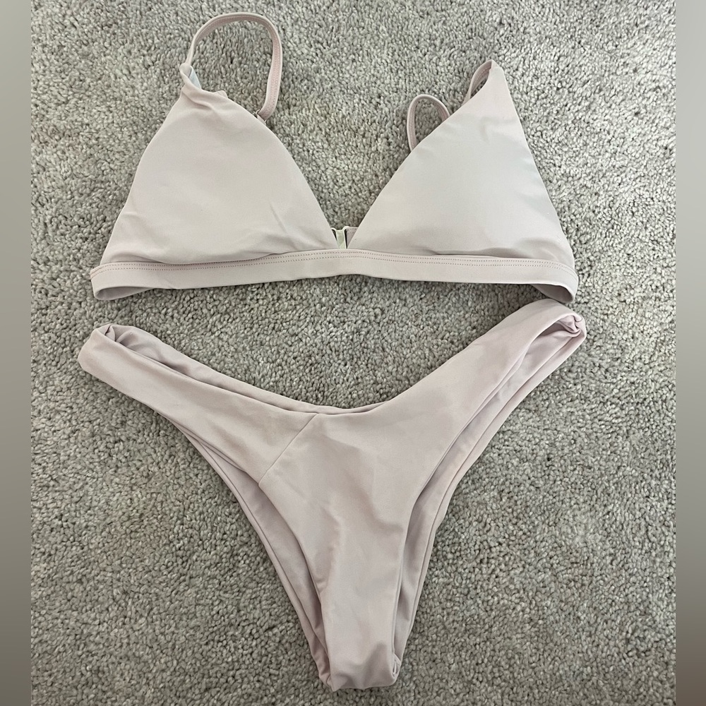 Light pink cheeky adjustable strap bikini - Picture 1 of 4